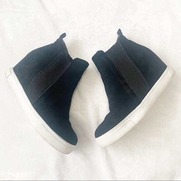 Steve Madden LEII WEDGE SNEAKER black pull on ankle size 8.5 - Picture 5 of 10